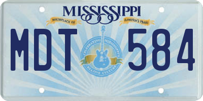 MS license plate MDT584