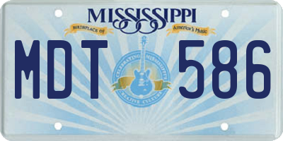 MS license plate MDT586