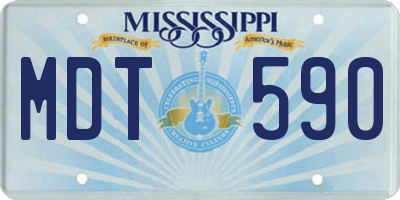 MS license plate MDT590