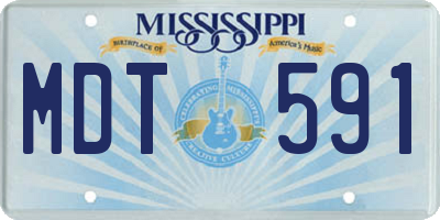 MS license plate MDT591