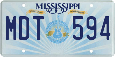 MS license plate MDT594