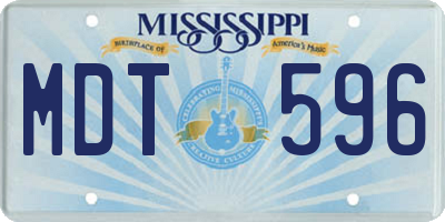 MS license plate MDT596