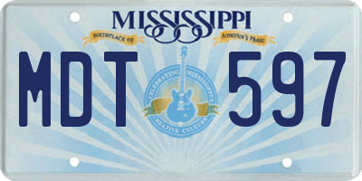 MS license plate MDT597