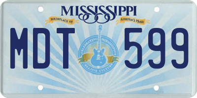 MS license plate MDT599