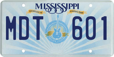 MS license plate MDT601