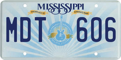 MS license plate MDT606