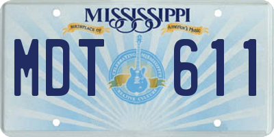 MS license plate MDT611
