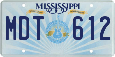 MS license plate MDT612
