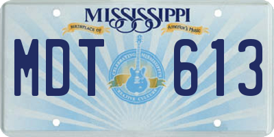 MS license plate MDT613