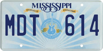 MS license plate MDT614