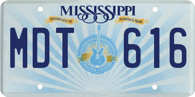 MS license plate MDT616
