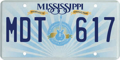 MS license plate MDT617