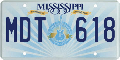MS license plate MDT618