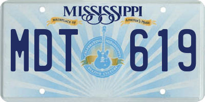 MS license plate MDT619