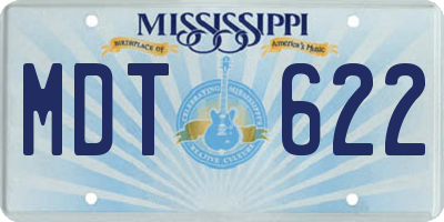 MS license plate MDT622