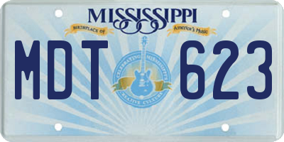 MS license plate MDT623