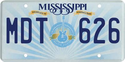 MS license plate MDT626