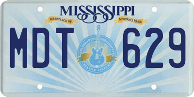 MS license plate MDT629