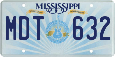 MS license plate MDT632