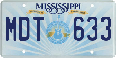 MS license plate MDT633