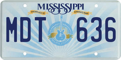 MS license plate MDT636