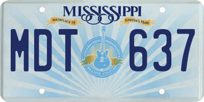 MS license plate MDT637