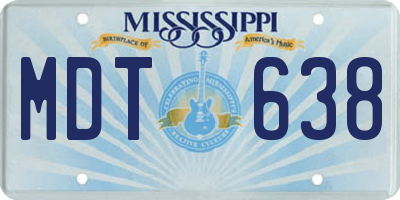 MS license plate MDT638