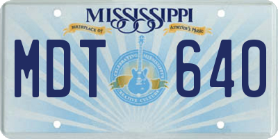 MS license plate MDT640