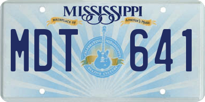 MS license plate MDT641