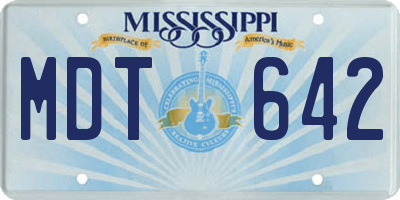 MS license plate MDT642