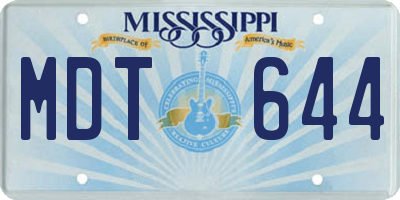 MS license plate MDT644