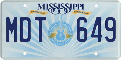 MS license plate MDT649