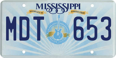MS license plate MDT653