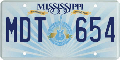 MS license plate MDT654