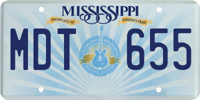 MS license plate MDT655
