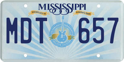 MS license plate MDT657