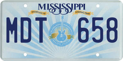 MS license plate MDT658