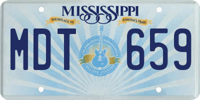 MS license plate MDT659