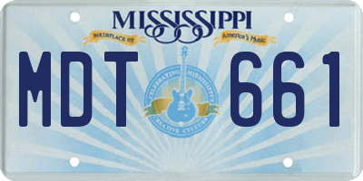 MS license plate MDT661
