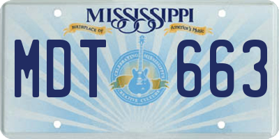 MS license plate MDT663