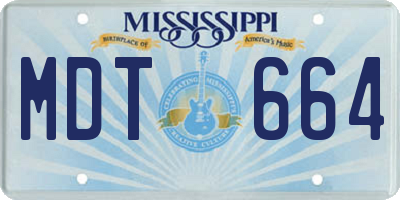 MS license plate MDT664