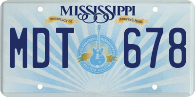 MS license plate MDT678
