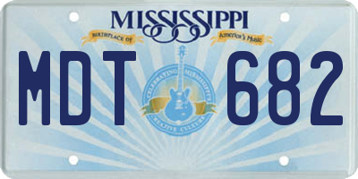 MS license plate MDT682