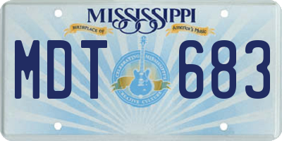 MS license plate MDT683