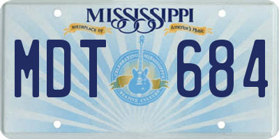 MS license plate MDT684
