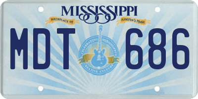 MS license plate MDT686