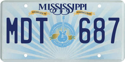 MS license plate MDT687