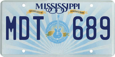 MS license plate MDT689