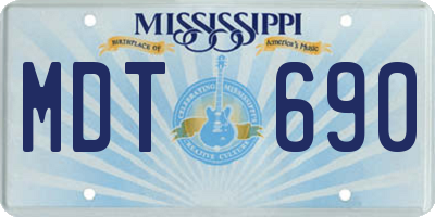 MS license plate MDT690