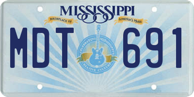 MS license plate MDT691